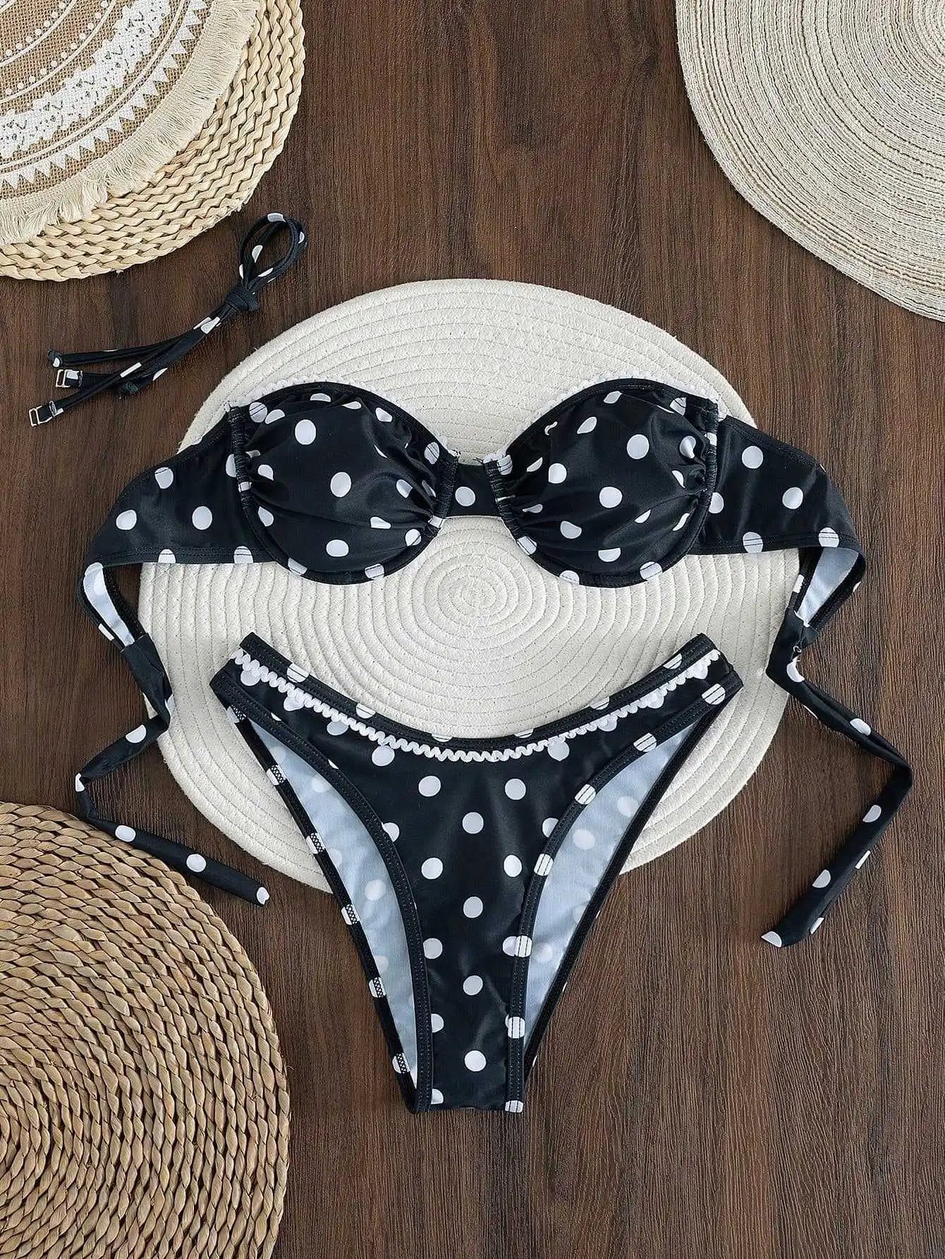 sexy polka dot print push up micro bikinis sets two pieces thong swimsuits bathing suit swimwear biquini tankini trikini