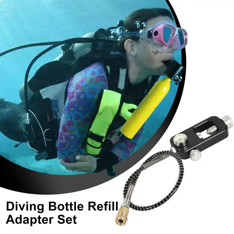 Diving Refill Adapter Aluminum Alloy Diving Oxygen Cylinder Refill Adapter Tank Refill Adapter Accessory Scuba Fill Station With