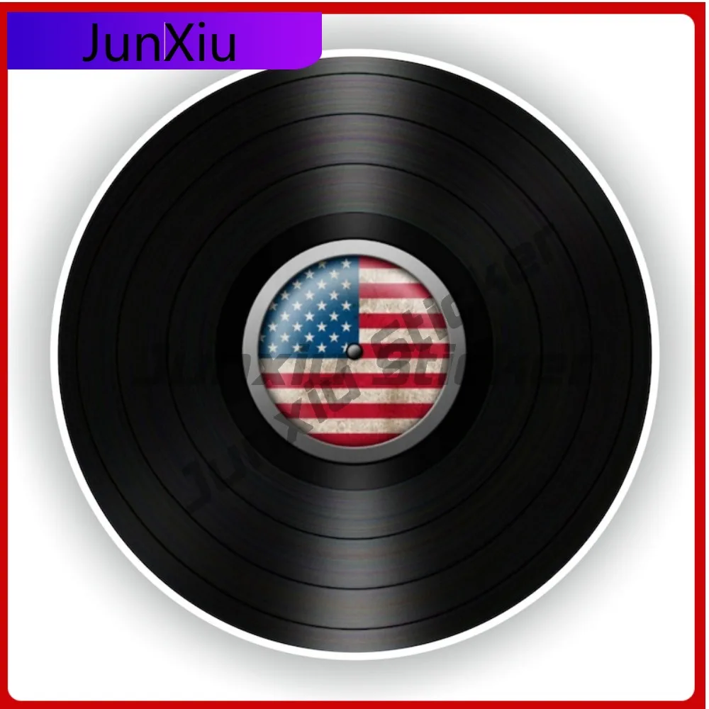 American Badge Trendy Laptop UV Resistant Sticker Vinyl Seal Boat Record Durable Cute Album Wall Resistant Round Decal UV