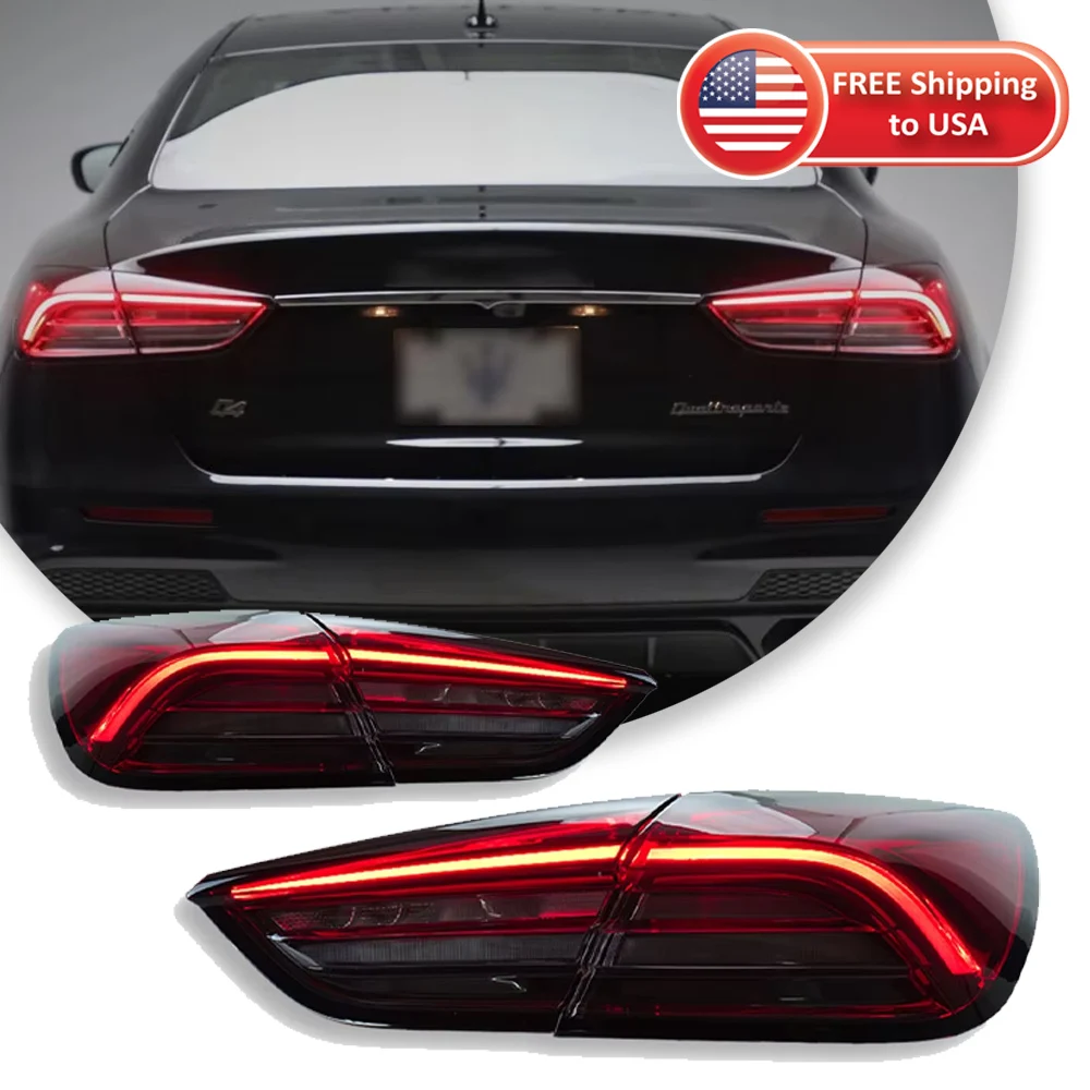 Car LED Tail Lights Assembly For Maserati Quattroporte 2013-2021 Upgrade New Rear Taillights Turn Signal Brake Lamp