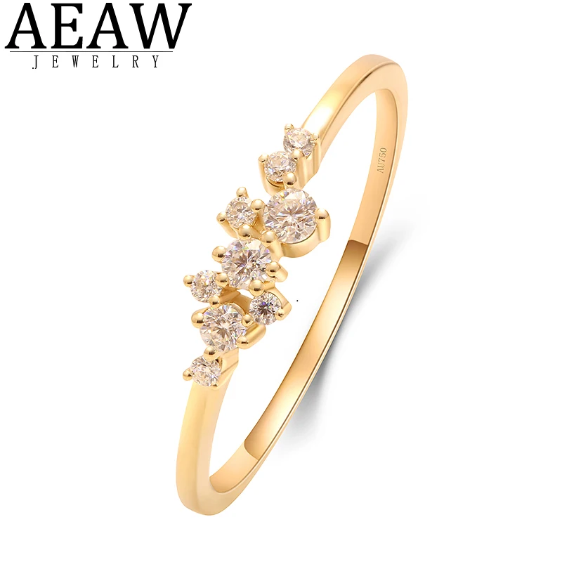 0.17ctw 14K Yellow Gold Rings For Women CVD HPHT Lab Diamond Eternity Band Wedding Gift For Girl Handmade Elegant Fine Jewelry