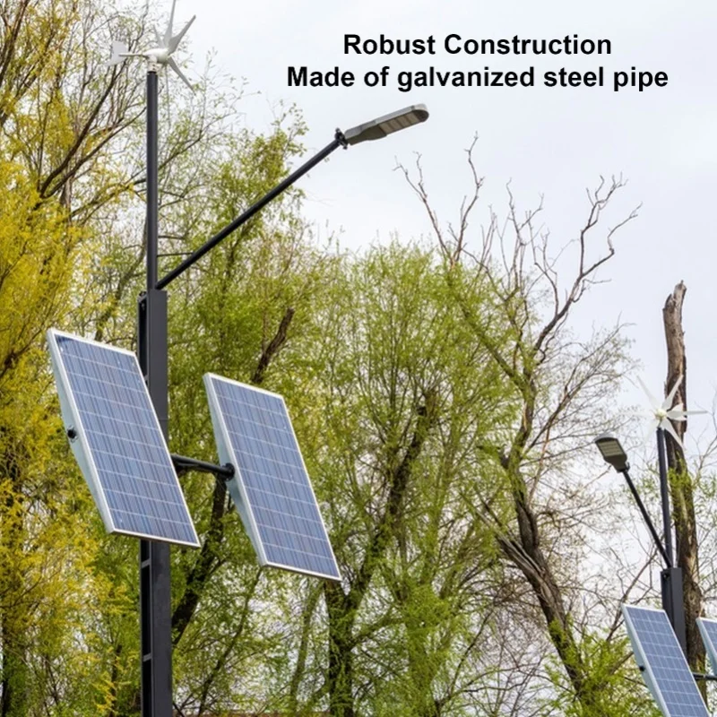 2 Set Solar Light Pole Mount Wall Mounted Solar Lighting Mounting Bracket Extension Pole Kit Alloy Steel