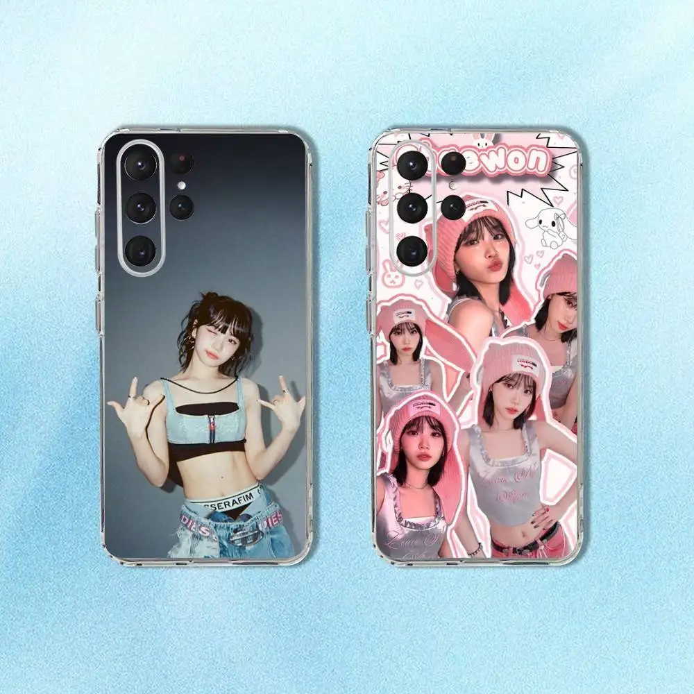 

Singer Kim Chaewon Phone Case For Samsung S24,30,21,22,23,20 FE,lite,PIus,Ultra,5G,Note,9,10 Transparent Cover