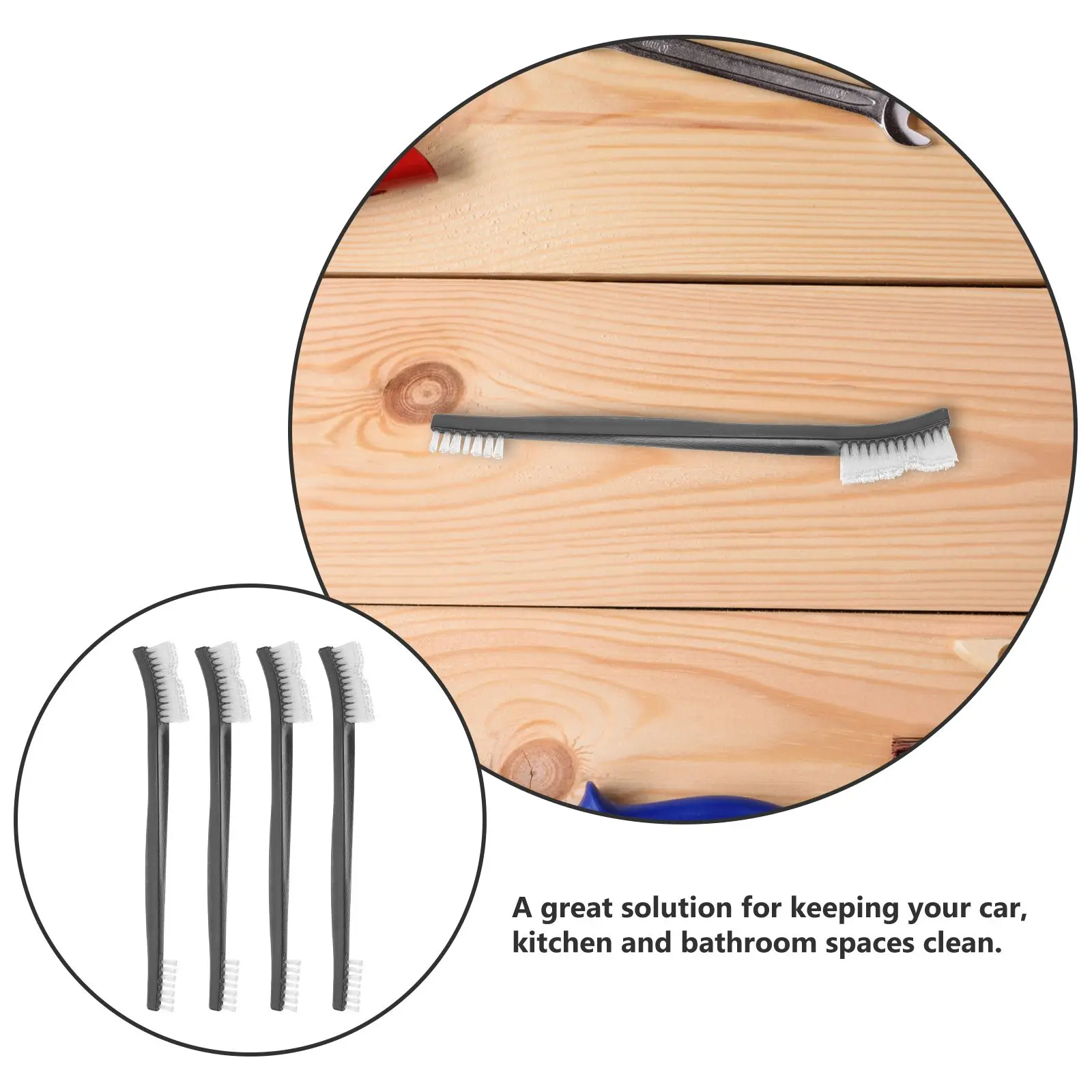 9pcs Dual-End Plastic Wire Brushes Compact Lightweight for Automotive Kitchen Bathroom Cleaning Pipes Crevice Detailing Small