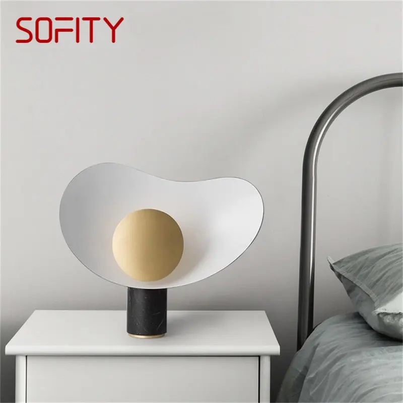 

SOFITY Contemporary Nordic Creative Table Lamp LED Marble Desk Light for Home Bedroom Decoration