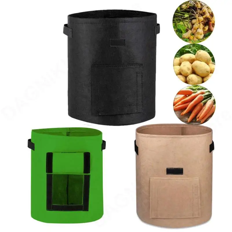 4/7/10 gallon Potato Plant Grow Bags flower nursery pot fabric greenhouse jardin Growing Veg fruit tomato garden tool supply V27