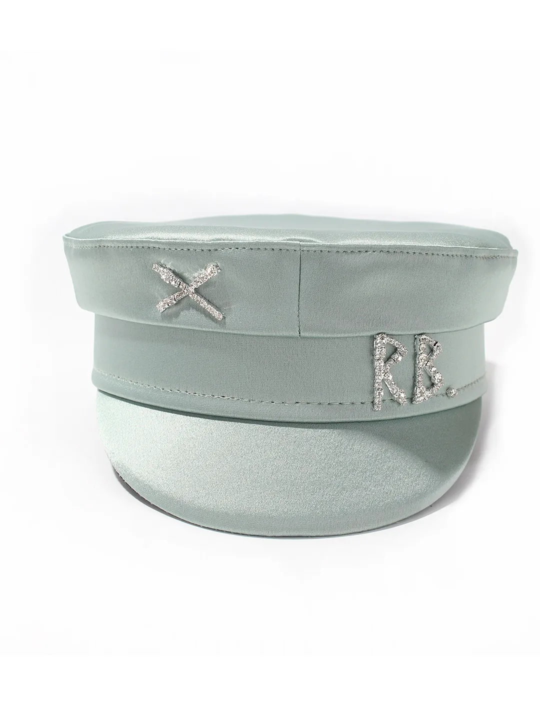 Neue Markendesigner Frühling-Sommer-Kappen für Damen Blaue Newsboy-Mütze mit Diamant-Buchstaben-Verzierung Satin-Baker-Boy-Hut Chapeau Homme – Detail 5