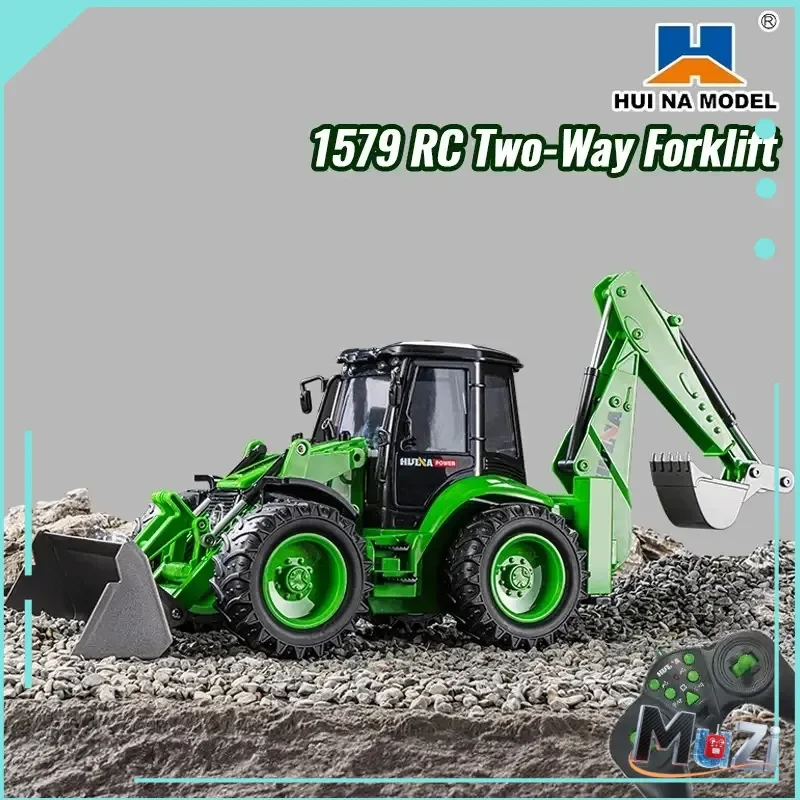 Huina 1579 RC حفارة 1/14 2.4G 9CH التحكم عن بعد سيارات الشاحنات حفار محمل ضوء الصوت شاحنة بناء JCB نموذج الهدايا
