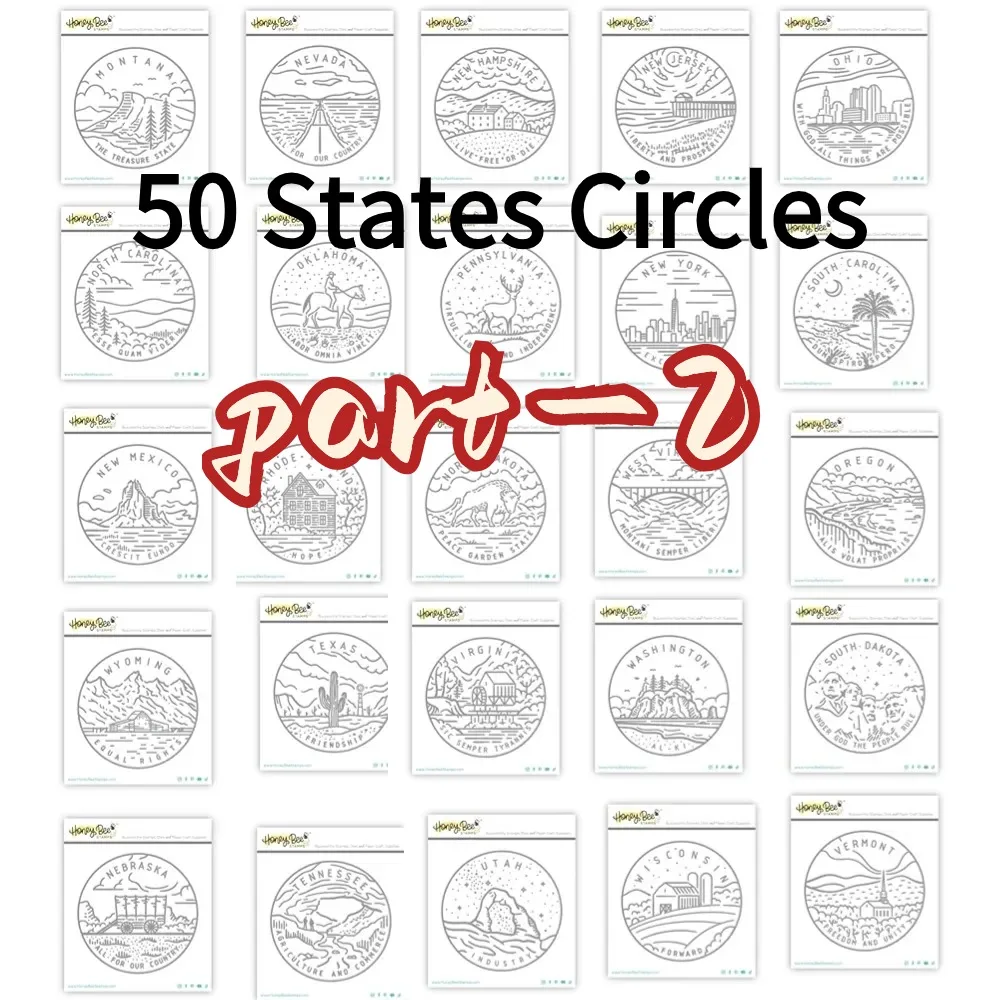 【50 States Circles - Stamp Set Part-2】seaside Stamps Scrapbook DiaryDecoration Embossing Template DIY Greeting Card Handmad