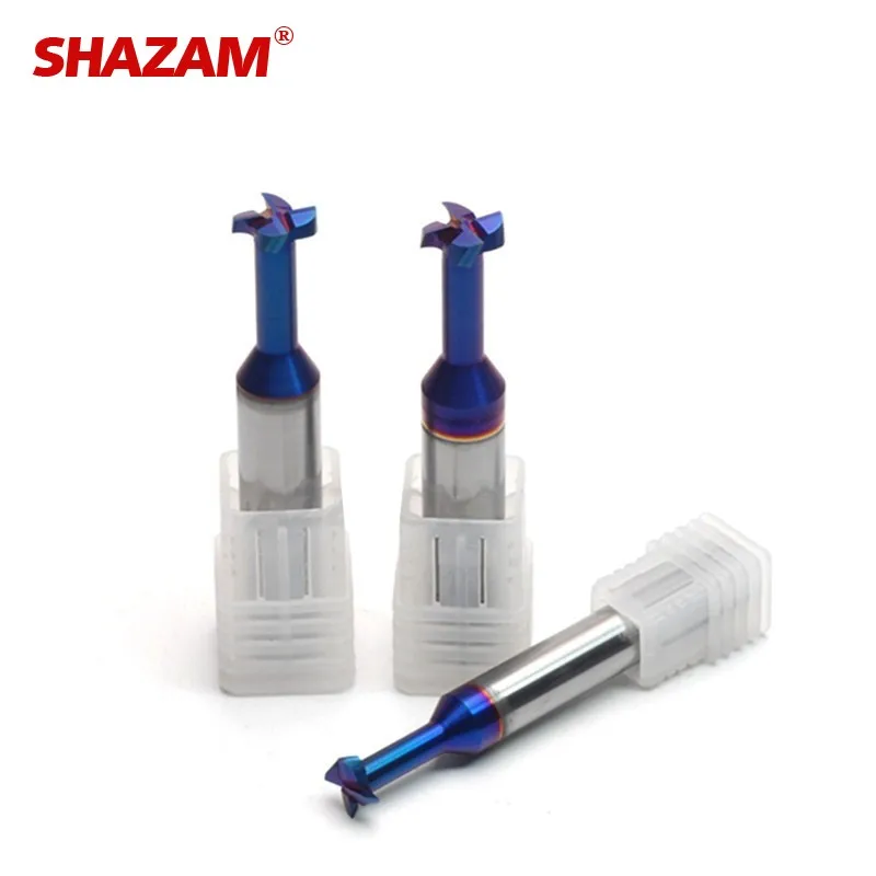 SHAZAM Tungsten Steel Alloy Milling T Slot Cutters Machining Hard Steel Salloy Steels HRC70 Special Groove Type Cutters 1pcs