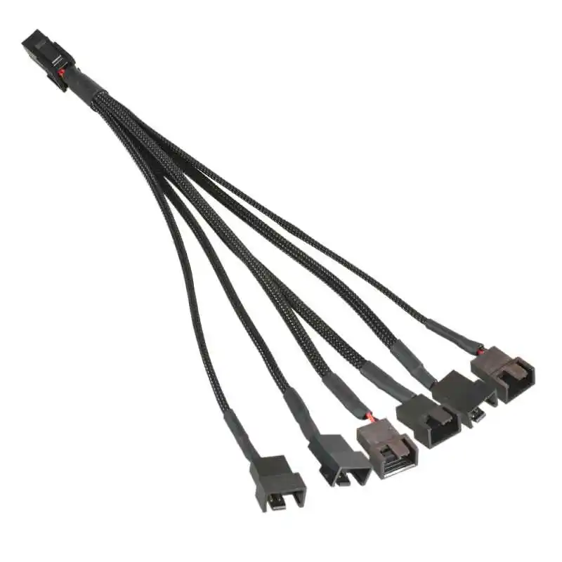 

TEUCER PWM 4pin Fan Extension Splitter Hub Cables Motherboard CPU 4 pin Y Splitter Cable Fan PC Case Fan Extension Adapter
