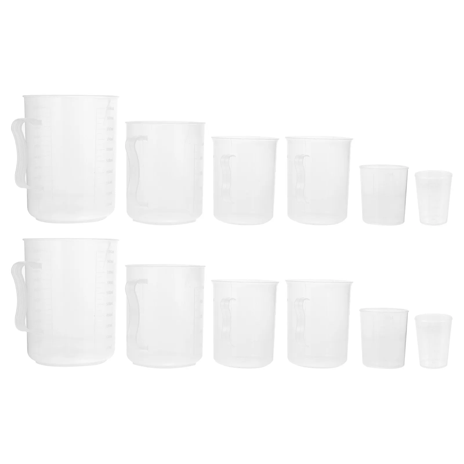 

Набор из 12 мерных стаканов: пластиковые прозрачные мерные емкости для жидкостей, молока, чая, с мерной шкалой, кухонные инструменты для точного измерения