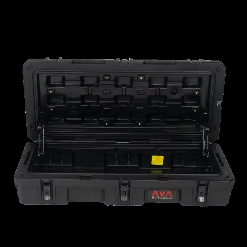 72L Rugged LLDPE Cargo Case Hard Plastic Rotomolded Tool Box Roof Rack Storage Stainless Steel SS304 Latches Bottle Outdoor