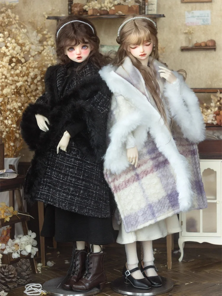 BJD Doll Clothes For 1/3 1/4 Dolls Black White Cloak Coat Skirt Pants Doll Clothing Accessories(Excluding Doll)