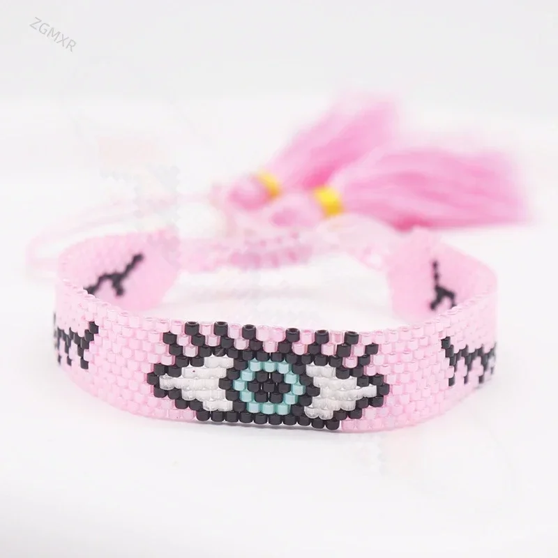 Rice bead bracelet Eyelash Devil's eye Originality Design Hand knitting Bohemia Adjustable Fashion Simple Beaded bracelet