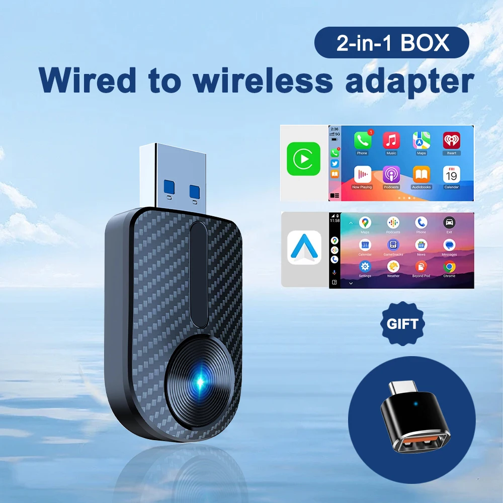 Wireless CarPlay Dongle Android Auto Mini Adapter Plug and Play WiFi Fast Connect Universal للسيارات مع Carplay السلكية #3