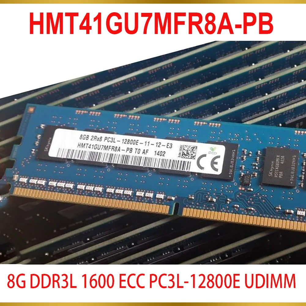 

1Pcs For SK Hynix RAM 8GB 8G DDR3L 1600 ECC PC3L-12800E UDIMM Server Memory HMT41GU7MFR8A-PB