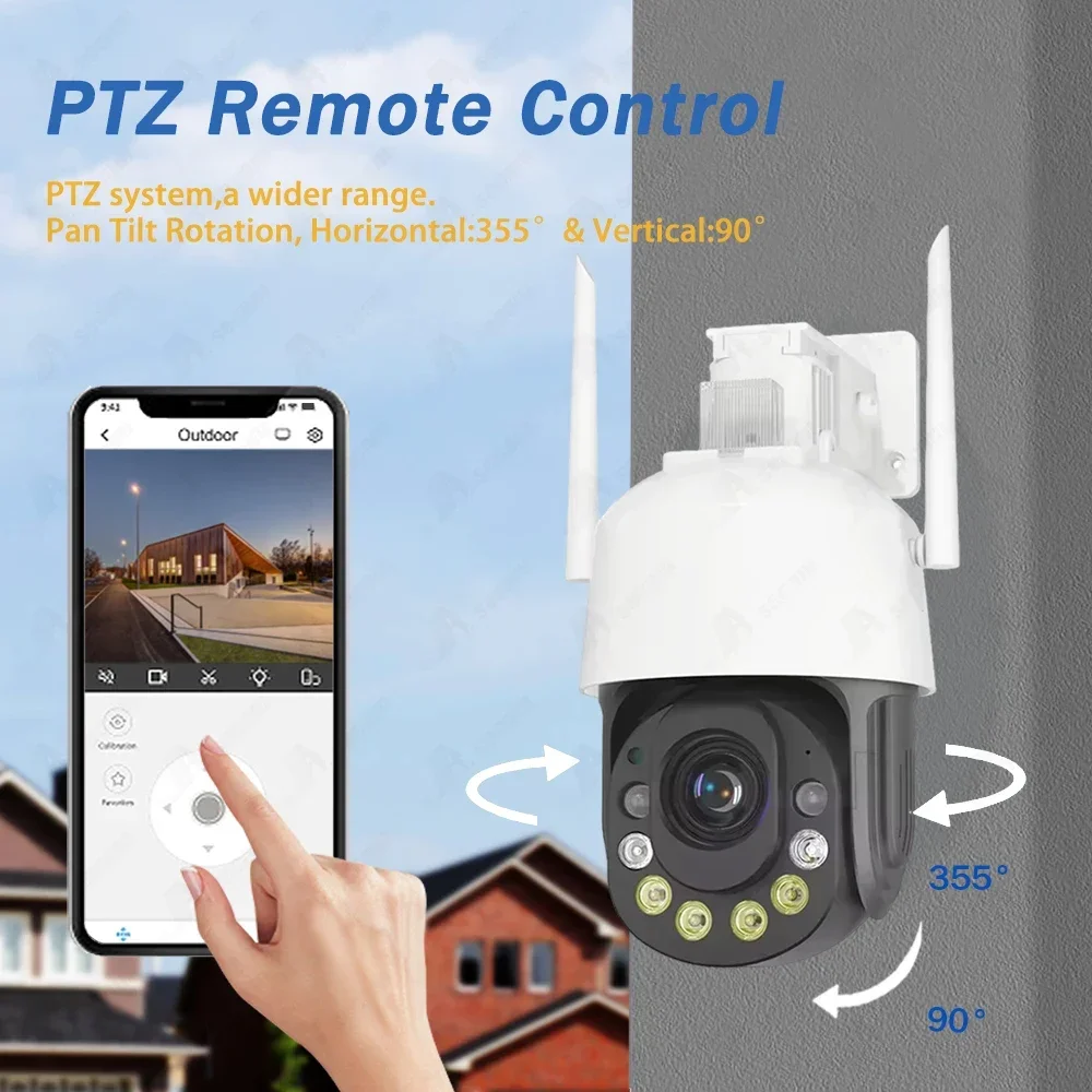 50x Optical Zoom Wifi Security Surveillance Camera Outdoor 5MP Wireless CCTV Human Detection WiFi PTZ IP Dome Camera 2 Way Audio