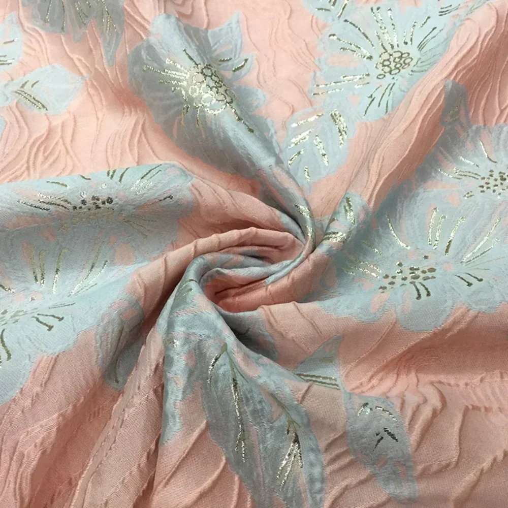 

Жаккардовая ткань, плиссированная, четкий бронзовый материал, весна-лето, элитное платье, ветровка, модный бренд, ткань для шитья своими руками на метр