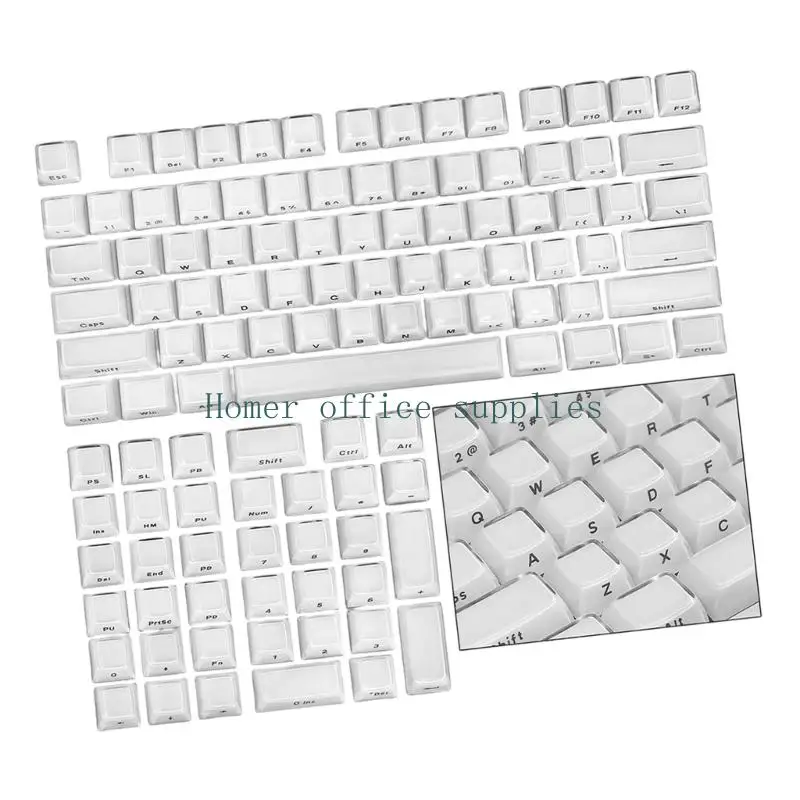 K43B OEM Profile PC Keycap Kit with Side Print, 113 Keycaps for Mechanical Keyboard Lighting, Daily Typing, and Layout Coverage