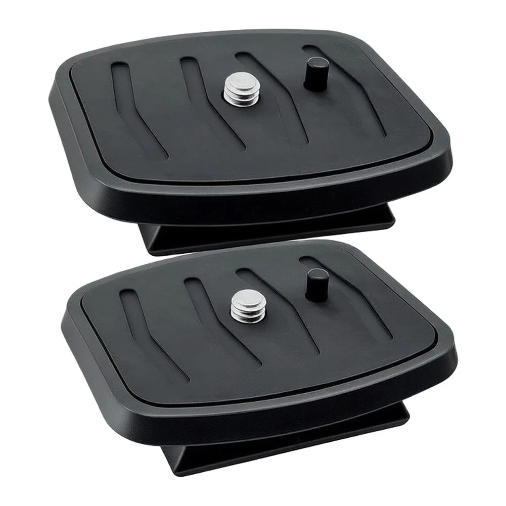 conjunto-de-placas-de-tripe-de-liberacao-rapida-para-cameras-mx1000-quantaray-base-de-35mm-x-35mm-corpo-em-pvc-parafuso-de-travamento-em-aluminio