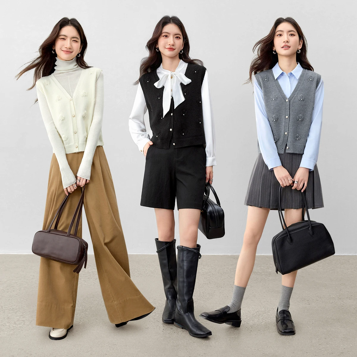 

SENTUBILA свитер, жилет, женский осенний вязаный свитер 202, жаккардовый свитер без рукавов с v-образным вырезом, мягкие эластичные теплые вязаные топы W53JB2692