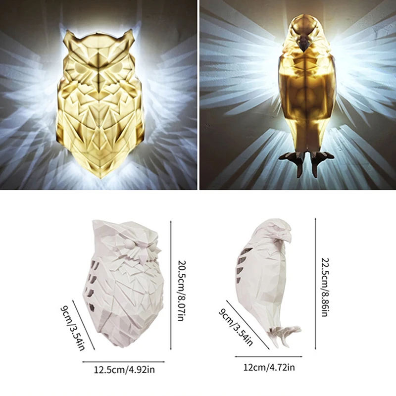 Owl Eagle Shape Projector Modern Creative Atmosphere Sconce Light Animal Lighting Lustre