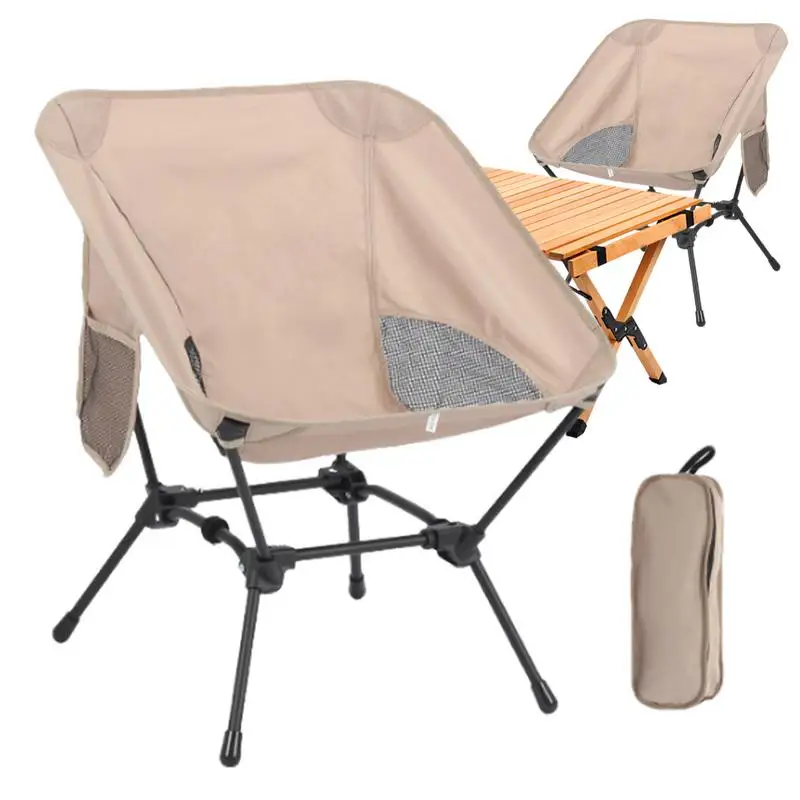 Camping Chair Stable Portable Compact Folding Camping Chair Metal Frame Folding Chairs Compact Backpacking Chair With 264lb