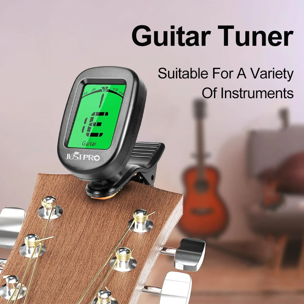 JUSTPRO 2 Pack Guitar Tuner Electronic Acoustic Violin Ukulele Bass - Stringed Instrument Musical Accessories