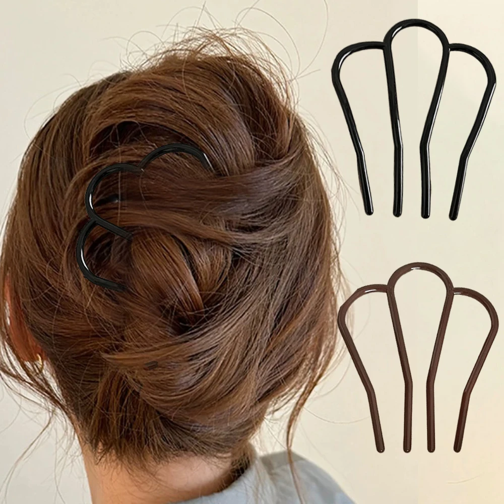 Palillos para el cabello acrílicos coreanos, peine para el cabello, horquillas para mujer, pinza para el cabello elegante, horquillas para el cabello en forma de U, accesorios para el cabello para niñas, tocado con horquillas