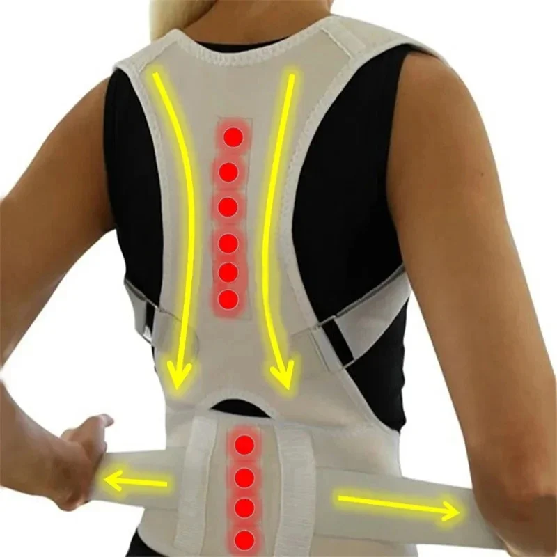 1/2pcs Magnetic Posture Corrector For Women Men Orthopedic Corset Back Support Belt Pain Back Brace Support Belt Magnets Therapy