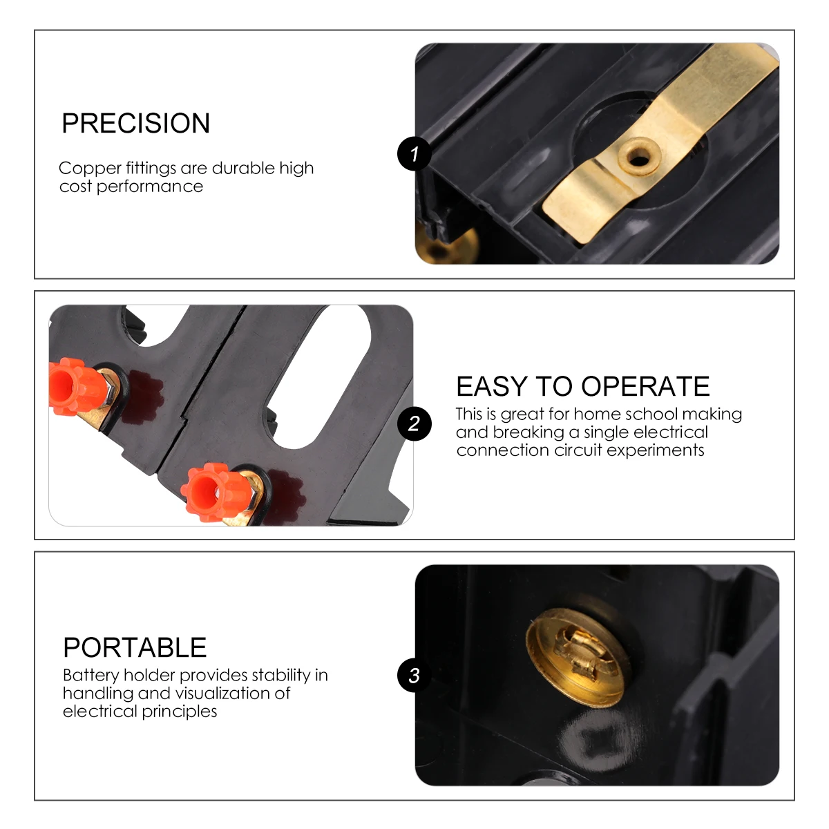 

Universal Box Experimental Equipment Holder Button Voltage Black Plastic