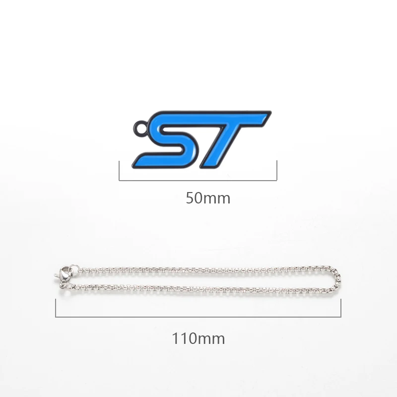 ST Logo Emblem Car Interior Pendant Auto Rearview Mirror Ornaments Decoration For Ford Focus Fiesta Kuga Mondeo Edge MK2 MK3 MK4