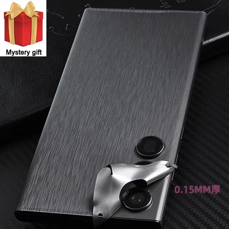 2026 New 3D Metal Brushed Full Coverage Matte Film Back Film For Samsung S26 S25 S24 S23 S22 Ultra S24 S23 S22 Plus Back Sticker