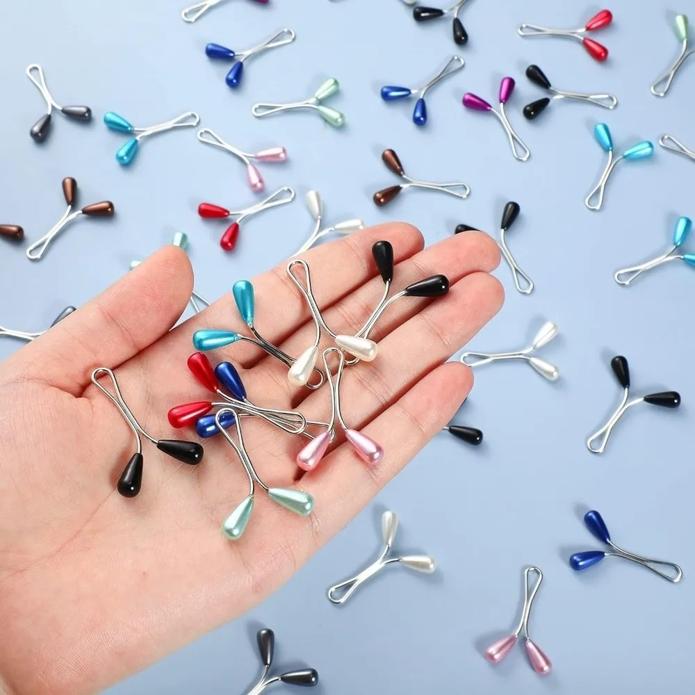 Pearl Teardrop Shape Scarf Buckle Multifunctional Portable U-shaped Clips Headscarf Accessories Decoration