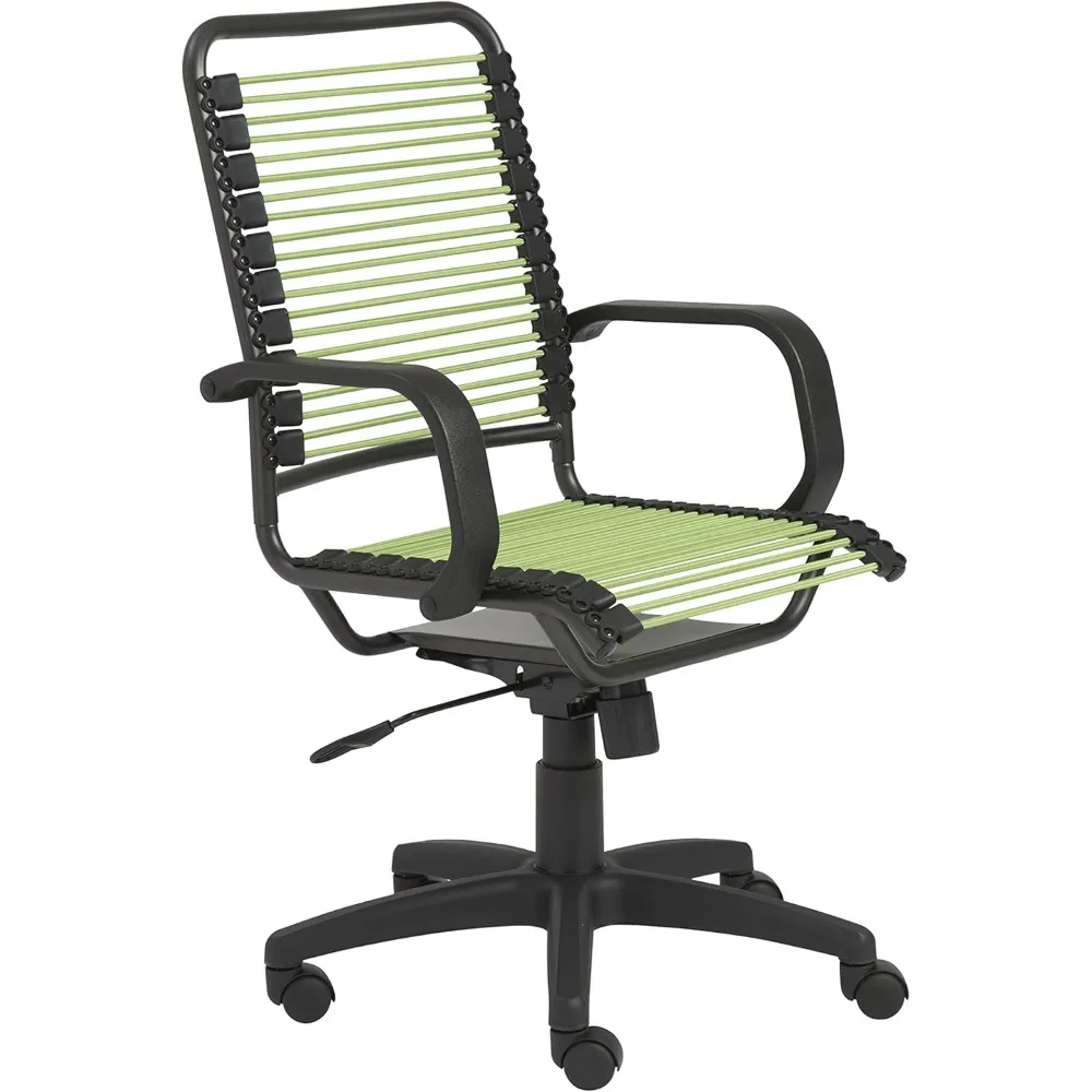 كرسي مكتب بنجي مستدير من Green Euro Style Bradley مع إطار جرافيت وقاعدة سوداء وإمالة مزدوجة القفل و360 درجة ° تعديل الدوران #4