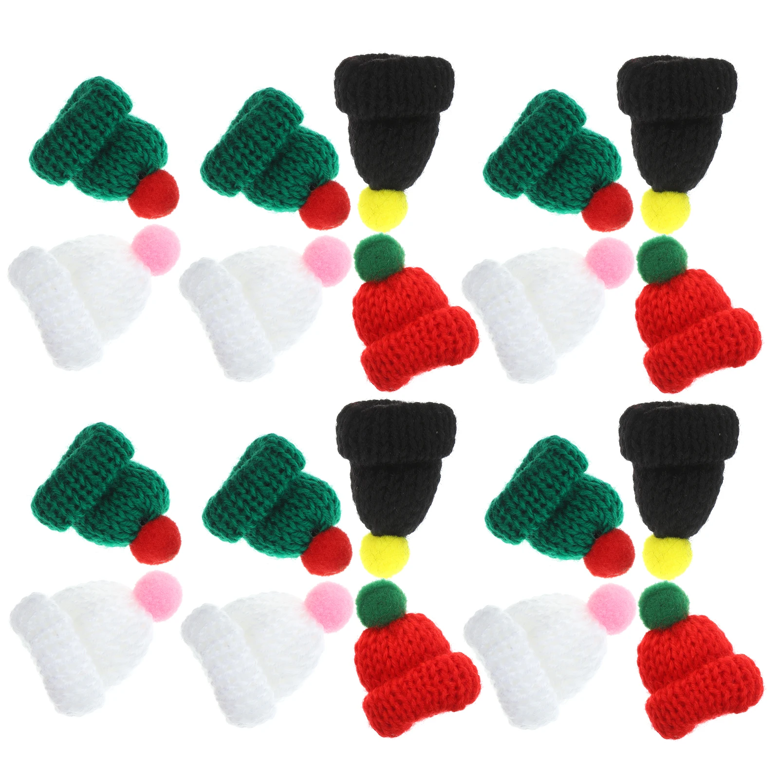 

20 Pcs Mini Christmas Hats Woolen DIY naments for Phone Case Decor Creative H made Accessories Kids Adult Play