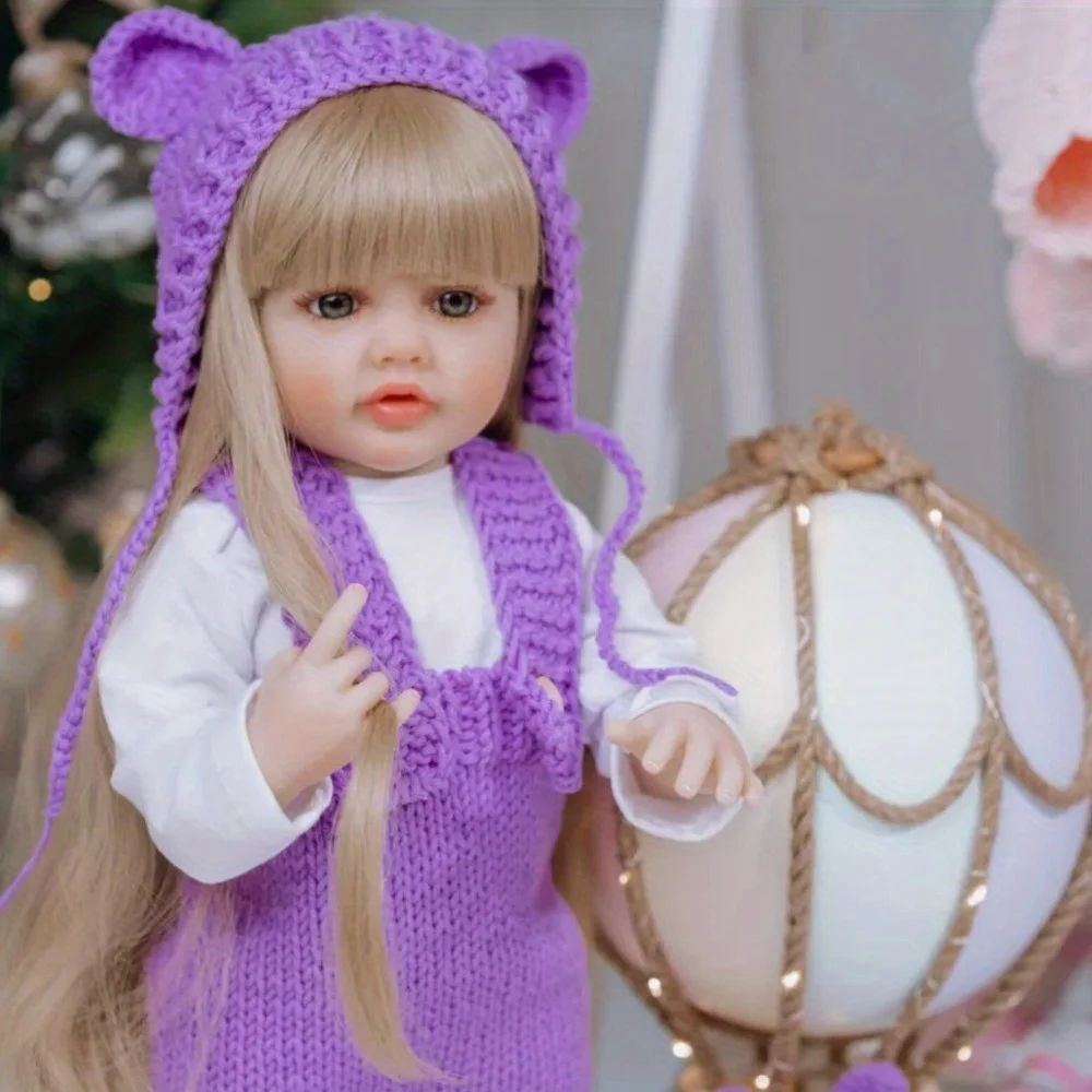 

BZDOLL 55cm 22in Reborn Baby with Full Body Vinyl Newborn Doll Bath Toy Lifelike Princess Toddler Bebe Birthday Gift for 3+ Kids