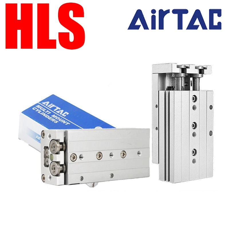 AirTAC HLS6/8/16/20/25-10/20/30/40/50/75/100/125/ Precision Linear Slide Table Cylinder Pneumatic Roller Bearing Air Cylinder