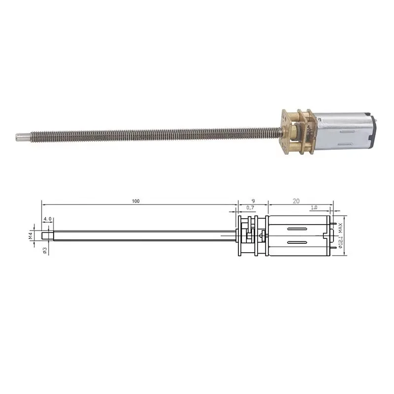 N30 M4*100MM Micro Mini DC Gear Motor