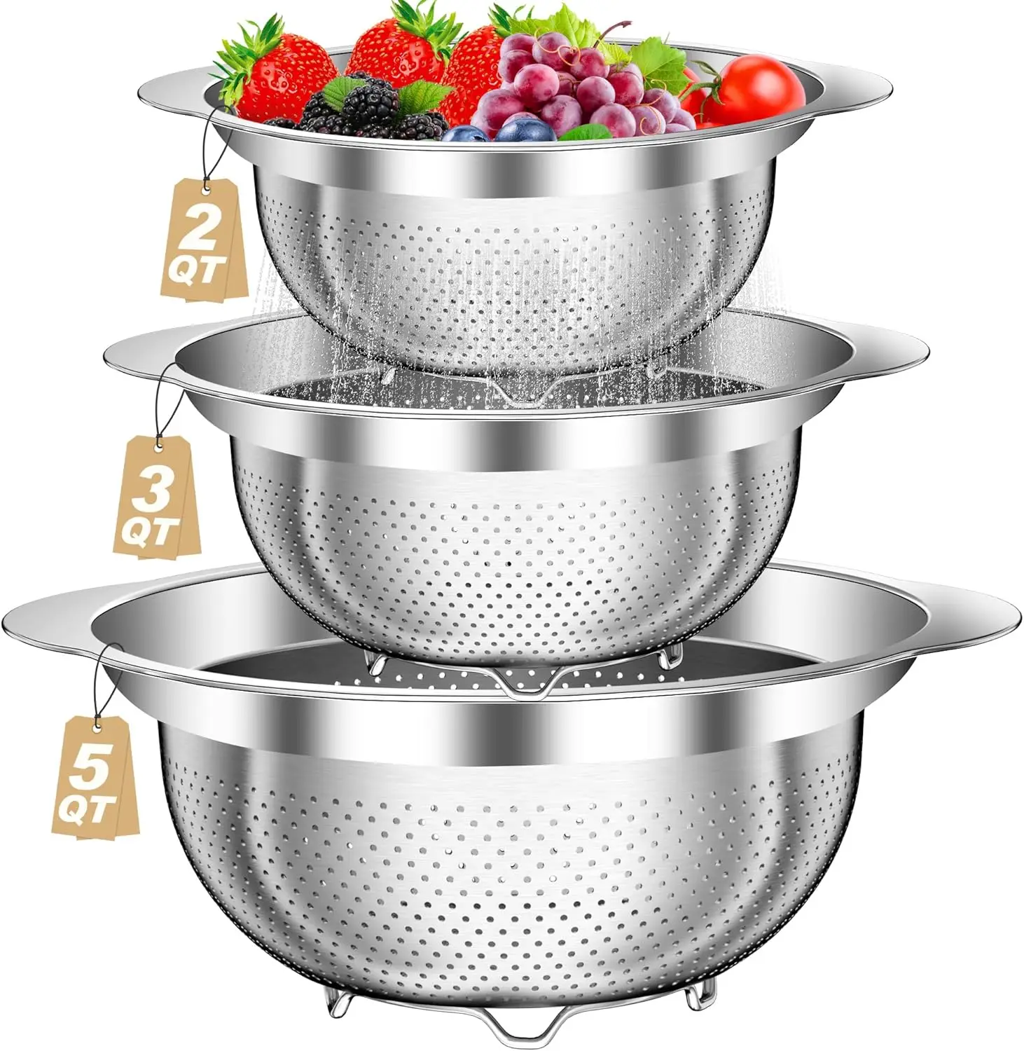 

Дуршлаг из нержавеющей стали для кухни, кухонный гаджет, корзина-дуршлаг для продуктов с ручкой, кухонный фильтр-дуршлаг