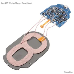 범용 고속 무선 충전기 PCBA 회로 기판, 듀얼 2 코일 무선 충전, 아이폰 삼성 샤오미 화웨이용, 15W