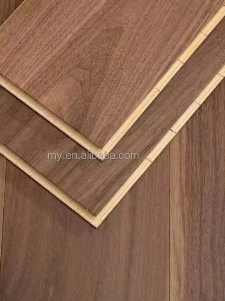 نسخة مخصصة 3.0 مللي متر صديقة للبيئة الجوز الأسود الباركيه الصلبة الحديثة الخشب الصلب الطبيعي نحى الأرضيات الخشبية الهندسية #2