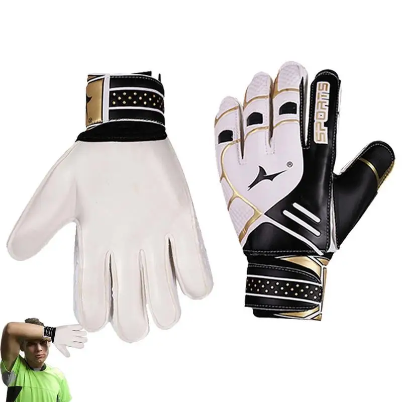 

Goalie Goalkeeper Gloves Non-slip Soccer Goalie Goalkeeper Gloves Super Finger Hand Protection Junior Keeper Football Gloves