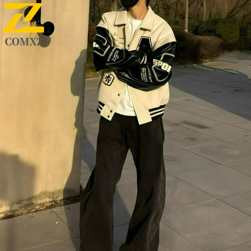 COMXZ Mens High Quality Jacket Classic Outdoor Street Style Baseball Coat Collar Daily Style Casual Lightweight Autumn Jackets