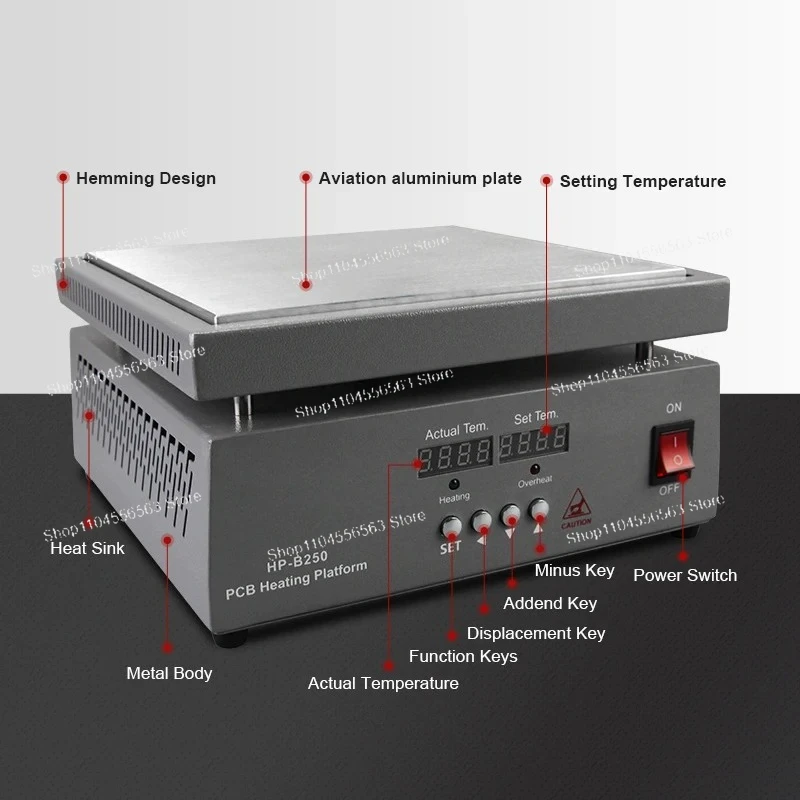 2400W PCB Heating Platform (400x300mm) - Digital Display BGA Preheating Station, Multifunctional High-Temperature Heating Table