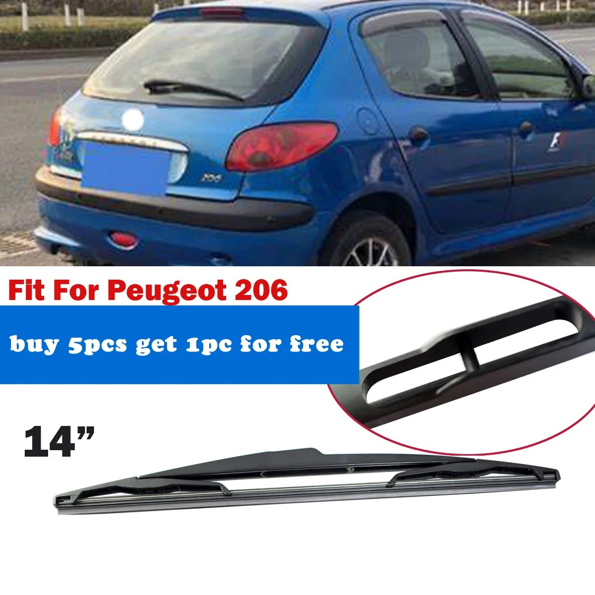 Limpiaparabrisas trasero de coche, accesorios para Peugeot 206 YC102012-206, 14 \