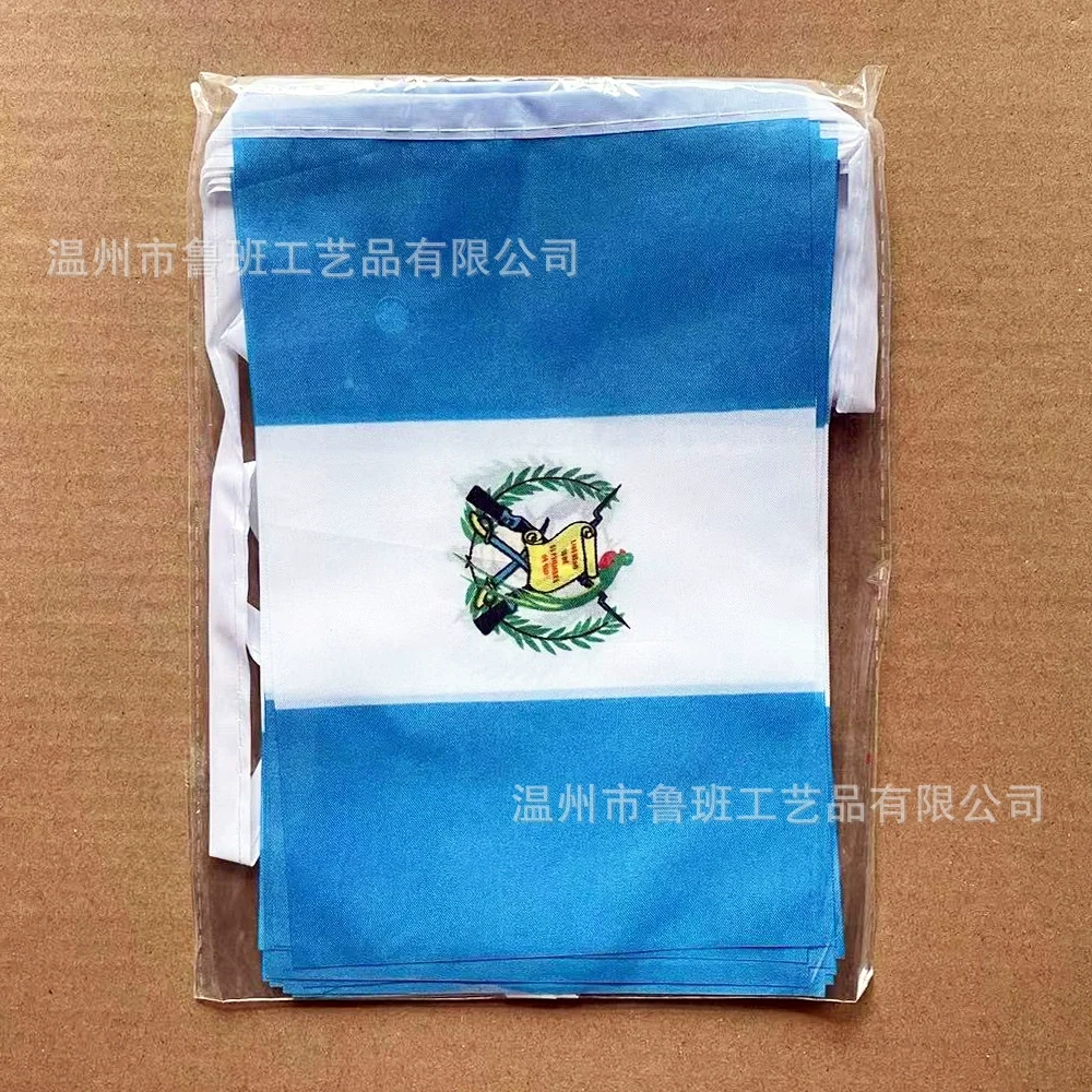 20pcs/lot Guatemala Bunting Flags 14x21cm Pennant Guatemala String Banner Festival Party Holiday for Decoration