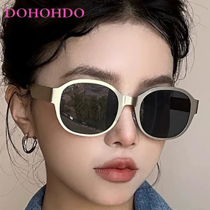

Fashion Luxury Metal Oval Frame Punk Women Sunglasses Trend Designer Brand Men Sun Glasses Traveling Driving Shades Female UV400