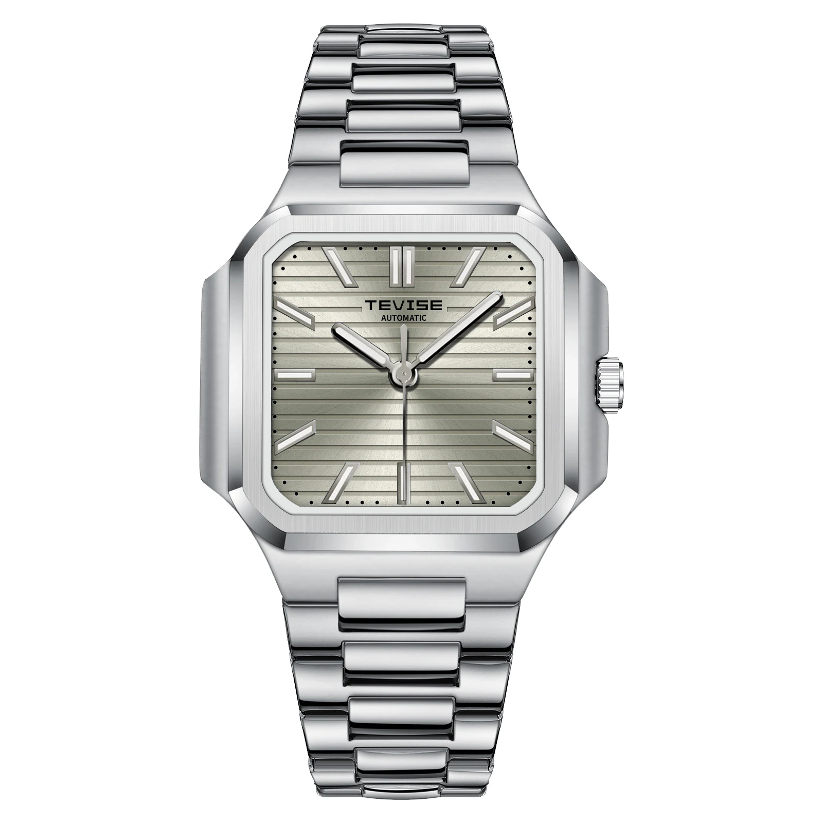 TEVISE Watch for Man Mechanical Movement Square Shape Case Stainless Steel Waterproof Fashion Top Brand Business Gift Clock view 2